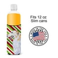 thumbnail image 4 of Borzoi Candy Cane Holiday Christmas Ultra Hugger for slim cans, 4 of 6