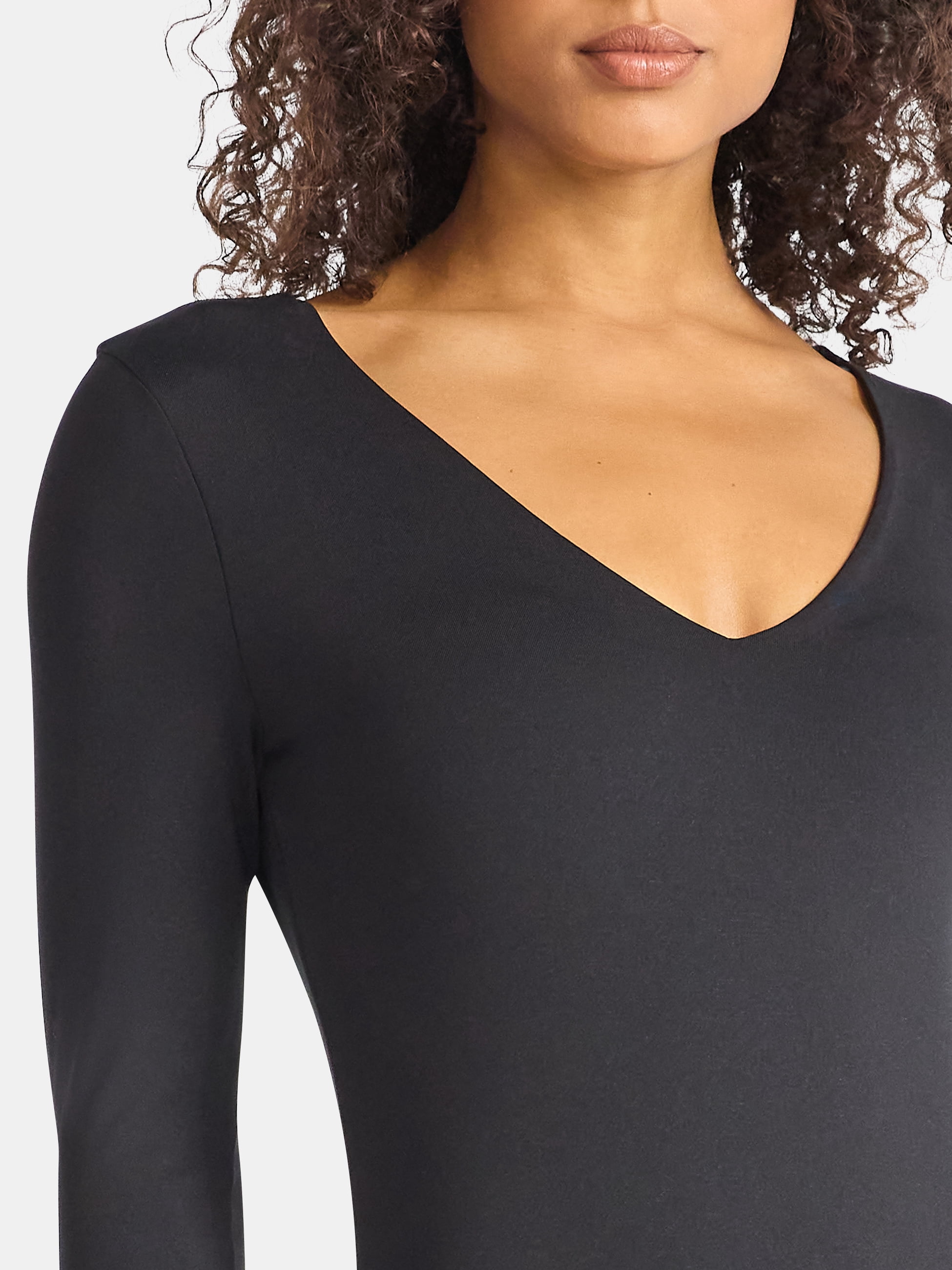 Time and Tru Women's Smoothing Bodysuit with Long Sleeves, Sizes XS-XXXL