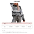 thumbnail image 2 of Women Sweater Long Sleeve Color Block Patchwork Crewneck Loose Pullover Knitted Top for Winter Autumn Black M, 2 of 6