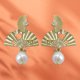 thumbnail image 5 of Pendientes Retro Estilo Chino Plata 925 Luz De Lujo Antiguo En Forma De Abanico Con Perla, 5 of 10