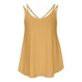 thumbnail image 4 of MeetoTime 2024 Women's Tank Top Round Neck Solid Color Casual Cami Hollow-Out Spaghetti Strap Vest, 4 of 6