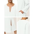 thumbnail image 5 of INSPIRE CHIC Men's Pajamas Cotton Sleepwear V-Neck Side Split Long Gown with Pocket 2XL White, 5 of 5