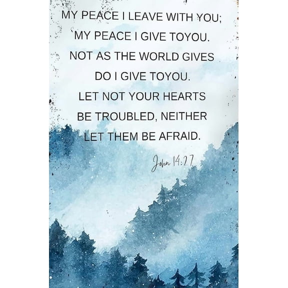 John 14 27, Peace I Leave with You, Bible Verse Wall Art, Christian Gift for Men, Scripture Print, Do Not Be Afraid, Watercolor Landscape poster