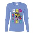 thumbnail image 3 of Rad 90's Vibes Vintage Womens Graphic Long Sleeve T-Shirt, Light Blue, XX-Large, 3 of 5