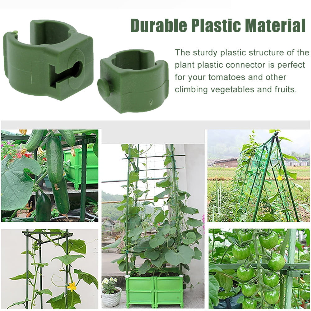 36PCS Gardening Pillar Connectors Plastic Garden Stake Plant Support Connecting Pipe Connecting Joints for Greenhouse Frame Tomato Cage Flower Rattan Stake Arms Connectors 8mm
