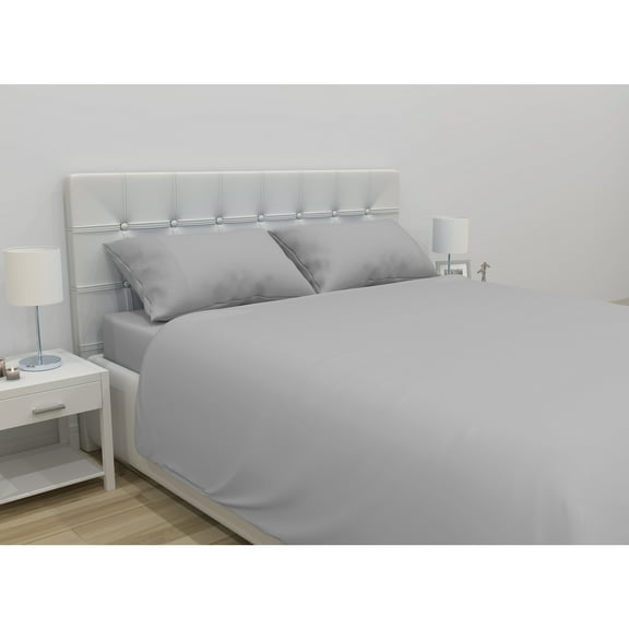 Safdie & Co. 3-piece Modern Polyester Solid Twin Sheet Set in Light Gray