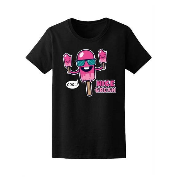 Cool Cartoon Nice Ice Cream T-Shirt Women -Image by Shutterstock, Female x-Large