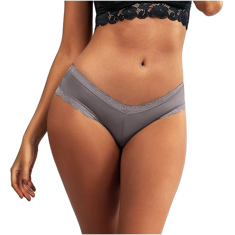 IROINNID Thong Underwear For Women High-Cut Sexy Lace Low Waist Panties  Briefs Solid Color Invisible Panties