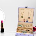 thumbnail image 4 of Shop LC Jewelry Organiser Storage Box Lilac 2 Tier Velvet with Anti Tarnish Lining Lock, 4 of 11