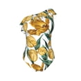 thumbnail image 4 of Yiaed Yellow Tulips Print Women One Piece Swimsuits Tummy Control One Shoulder Bathing Suits Pattern Ruffle Swimwear-Small, 4 of 8