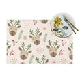 thumbnail image 4 of XMXT 6 Pcs Woven Placemats, Cute Moose Pink Print Stain Resistant Anti-Skid Placemat for Kitchen Table, 12 x 18 inches, 4 of 6