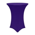 thumbnail image 1 of Ultimate Textile (5 Pack) 30-36-Inch Round Cocktail Spandex Fitted Stretch Elastic Tablecloth - for 42" High Tables, Purple, 1 of 2