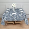 thumbnail image 3 of Blue Pioneer Flower and Paisley Pattern (3) Square Tablecloth,Waterproof Square Table Cover,Wipeable Spillproof Washable Table Cover for Home Kitchen Party Decor 42"X42"(107x107cm), 3 of 6