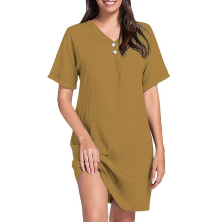 Voryss Beach Cover Ups for Women Short Sleeve Swimsuit Coverup Button Down Bikini Bathing Suit Cover Up Dress Shirt.