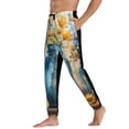 thumbnail image 3 of Kdxio Rustic Blue Vase Blossoms Pattern Joggers,Sweatpants for Men with Pockets-Small, 3 of 5