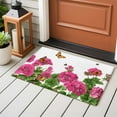 thumbnail image 4 of 2x3 Ft Entryway Area Rug, Pink Spring Floral Kitchen Rug Runner Washable Floor Mat, Butterfly Farmhouse Non Slip Indoor Door Mat Throw Carpet for Bathroom Living Room Bedroom, 4 of 8