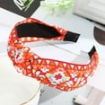 thumbnail image 3 of Ethnic Hairband (Embroidery Flower/Leaf Headband) Bezel, Cross Knotted Head Bands for Women and Girls, 3 of 35