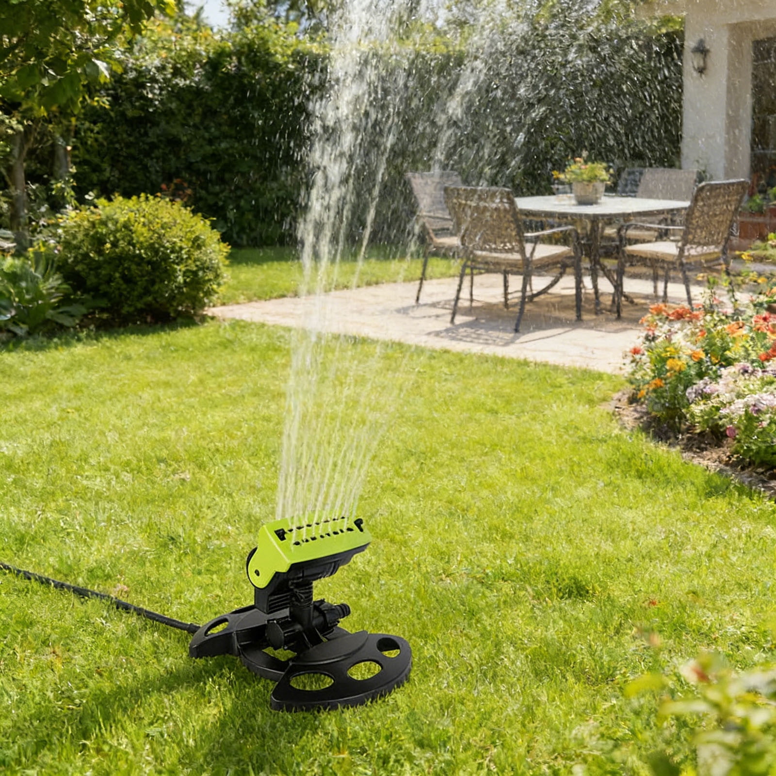 2026 Upgraded 16 Nozzle Oscillating Sprinkler with Water Timer for Yard Garden Irrigation Efficient Coverage Construction Easy Assembly and Wide Range Watering