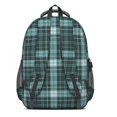 thumbnail image 3 of Blue and White Checkered Pattern Backpack for School, Cute School Bag with Adjustable Shoulder Straps and Padded Back, 16.9"x12.6"x5.9", 3 of 4