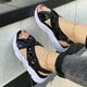 thumbnail image 2 of 2022 exquisita tendencia europea y americana sandalias de talla grande novedad de verano estilo de moda zapatos de playa planos para mujer Sandals37 Gao Jinjia LED, 2 of 2