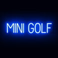 thumbnail image 1 of SpellBrite MINI GOLF LED Sign for Business. 28.9" x 6.3" Blue MINI GOLF Sign Has Neon Sign Look With Energy Efficient LED Light Source. Visible from 500+ Feet, 8 Animation Settings., 1 of 4