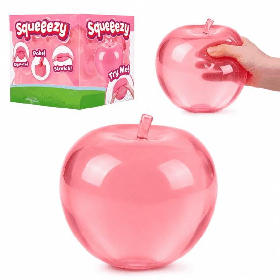 Pink Apple Squishies Toys Stress Ball, Soft Fruit Sensory Fidget Toys, Fruit Squeeze Dough Squish Toys Sensory Squeeze Balls Toys for Slow Rising Gift for Office Classroom,Pink