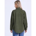 thumbnail image 3 of DARING DIVA Women's Oversized Button Down Corduroy Shirt Jacket XL Army green, 3 of 5