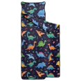 thumbnail image 2 of Colorful Cartoon Dinosaurs Plants Pattern Teens Toddler Nap Mat with Pillow, Sleeping Mat Bag for Preschool Daycare 60"x20", 2 of 6