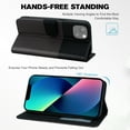 thumbnail image 3 of Allytech Wallet Case for iPhone 13 with Cute Cartoon Pattern, 3 Card Slots + 1 Cash Slot + Wrist Strap, Premium PU Leather Stand Magnetic Clasp Shockproof Protective Case, Darkgray, 3 of 8