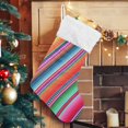 thumbnail image 5 of Coolnut Christmas Stocking Personalized Mexican Serape Stripes Large Candy Stocking Hanging Gift Xmas Stockings Decoration 1 PC for Family Holiday Party Ornaments Decor Fireplace, 5 of 7