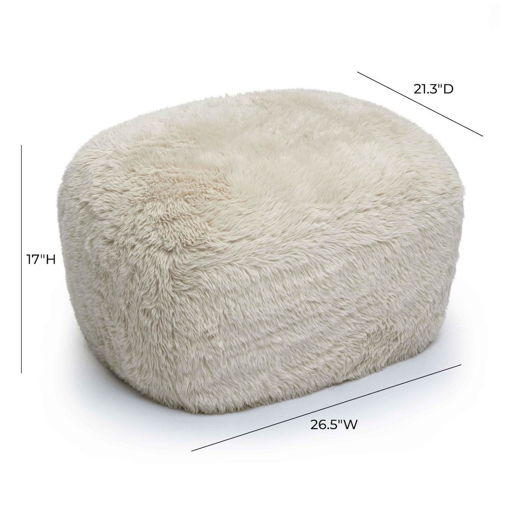 Britt Natural Vegan Shearling Ottoman