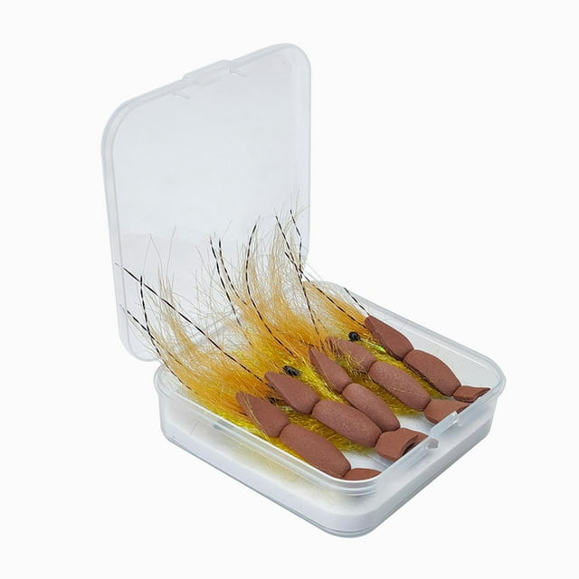 5 señuelos de pesca con mosca, cebos de pesca con mosca con caja de almacenamiento y anzuelos, aparejos de regalo, señuelos artificiales para perca de