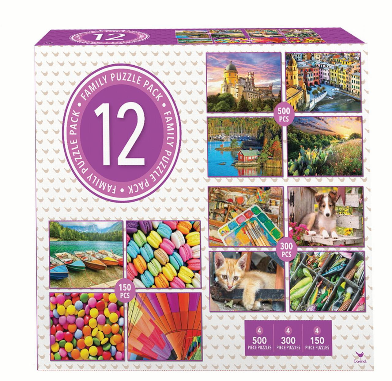 Family 12Pack of Jigsaw Puzzles Colorful Photos and Paintings