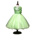 thumbnail image 2 of Styles I Love Little Kid Girls Sleeveless Sequin Tulle Flower Girl Dress Wedding Pageant Party Dresses 2-8Y, 5 Colors (Green, 130/4-5 Years), 2 of 5