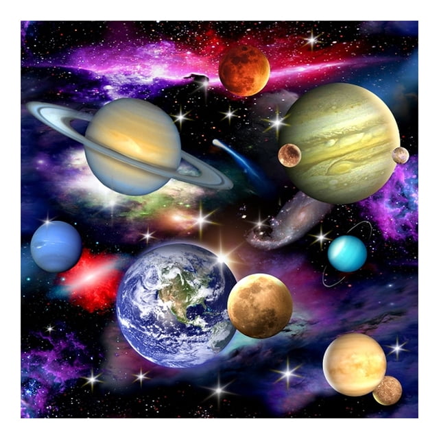 YM1 (Universo-B433) Serie paisaje planeta universo diamantes redondos resina 30*30CM