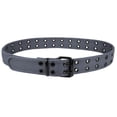 thumbnail image 2 of Gelante Canvas Double Grommet Hole Belt - Gray, M, 2 of 6