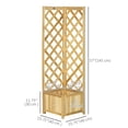 thumbnail image 3 of Outsunny Raised Garden Bed Wood Planter with Trellis, Natural, 3 of 10