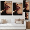 thumbnail image 4 of Designart 'Woman Applying Red Lipstick On Lips I' Modern Print on Natural Pine Wood, 4 of 5