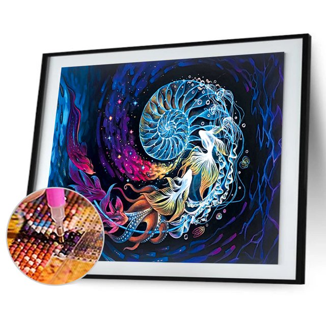 Cuadros Decorativos 5D DIY cardumen de peces forma especial pintura de diamante cuadro de diamantes de imitación Tmvgtek embutido en tela