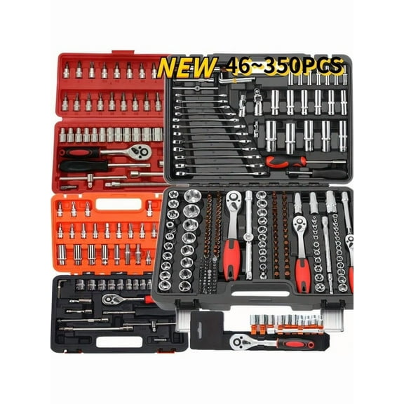 ZJQYDS 46 Piece 1/4 Inch Drive Socket Ratchet Wrench Set, With Socket Kit Metric And Extension Rod, For Car Repair And Home Use, With Storage Box Socket Wrench Set