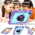 thumbnail image 6 of SaniMore for iPad 10th Generation 10.9" 2022 Case, Durable Bumper Case with Pencil Holder Shoulder & Hand Strap 360° Rotatable Kickstand Shockproof Protective Case for Boys Girls, Purple+Blue, 6 of 9