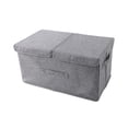 thumbnail image 1 of Laklulu Cajas de almacenamiento con tapas y asas, contenedores de almacenamiento plegables de lino, organizador, cestas, cubo con divisor extraíble para el hogar, dormitorio, armario, oficina, 1 of 6