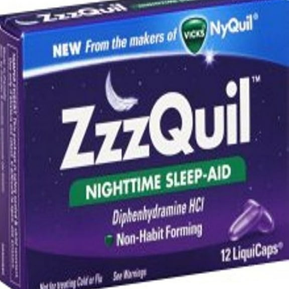 Vicks ZzzQuil Nighttime Sleep-Aid LiquiCaps, 12 Ct (5 pack) (Bundle)