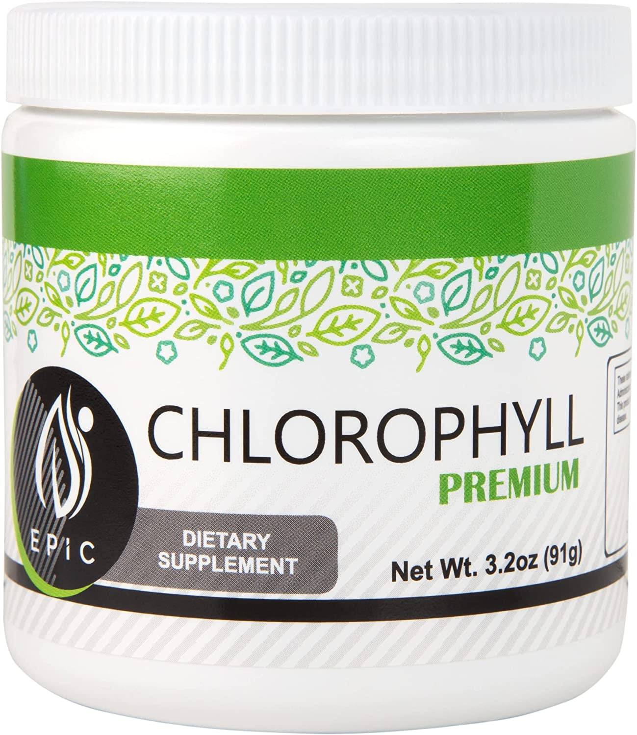 Premium Chlorophyll Powder Dietary Supplement. Natural Chlorophyll That