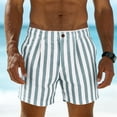thumbnail image 7 of BVnarty Men's Striped Relaxed Fit Swim Trunks with Compression Liner Quick Dry Board Shorts Beach Shorts with Pockets Green L, 7 of 7