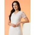 thumbnail image 5 of Globus Women Opaque Stretchable Floral Lace Midi Bodycon Party Dress, 5 of 6