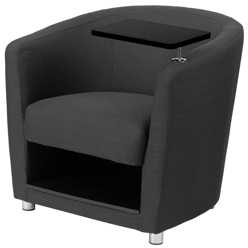 Flash Furniture Charcoal Gray Fabric Guest Chair with Tablet Arm