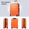 thumbnail image 5 of Luggage Sets 3 Piece, Hardside Expandable Ultra Durable PC Lightweight Carry On, Travel Suitcase Set with TSA Lock Spinner Wheels, Orange, 5 of 9