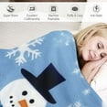 thumbnail image 3 of ONETECH  Christmas Holiday Throw Blanket: Velvelty Soft, Durable Accent for Bed or Couch (Snowmen), 3 of 6