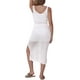 thumbnail image 3 of Conjunto de 2 piezas de cobertura con escote en V, top corto y falda con abertura para mujeres INSPIRE CHIC, talla XS, blanco, 3 of 6